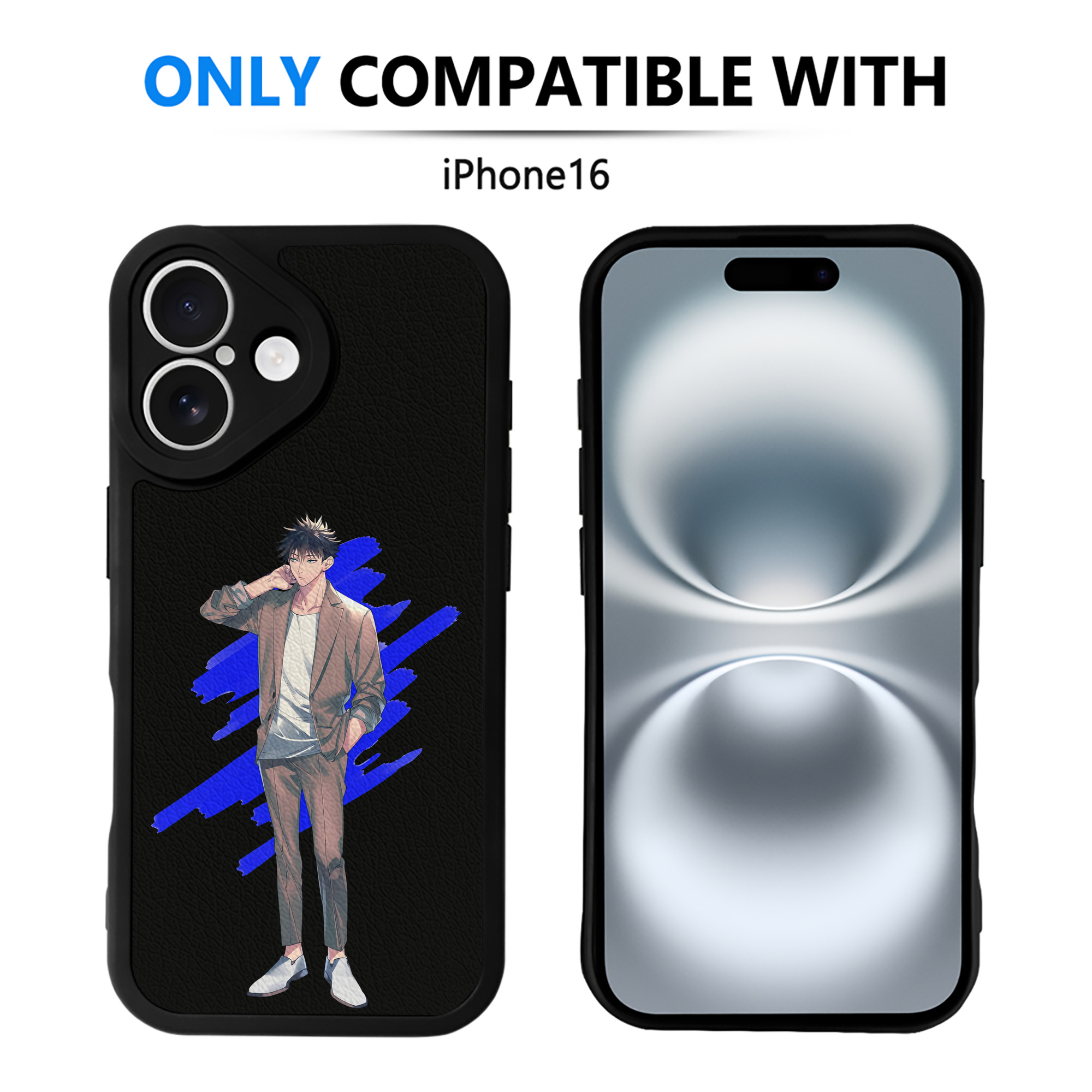 （画像用） 呪術廻戦 Jujutsu Kaisen 【iPhone 16シリーズ対応】シリコンスマホケース（レザー調） 材質：シリコン